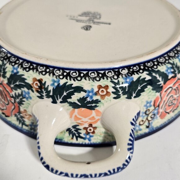 Unikat 1897 Ultimate Bakeware Col. 2007 Floral Handmade 12 x 2.5 Polish Pottery - Picture 7 of 14